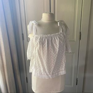 Ulla Johnson Eyelet Off Shoulder Blouse